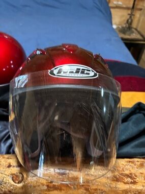 HJC Red Motorcycle Open-Face Helmet Visor - HJC